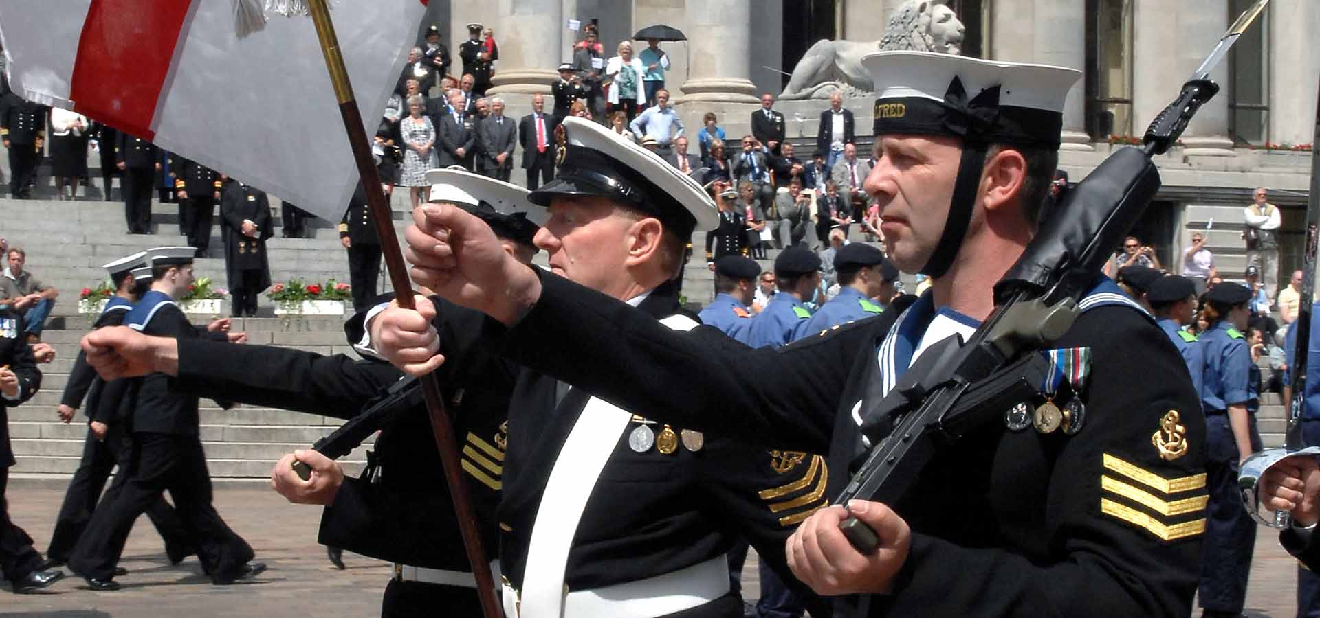 Royal Navy to march ‘with fixed and colours flying